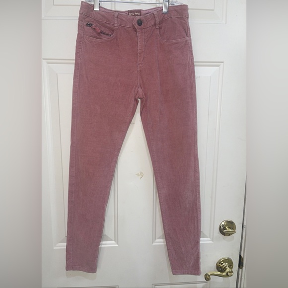 Zara Z1975 Skinny Jeans Girls Sz 11/12 Year Mauve Color Velvet Adjustable Waist - Picture 1 of 8